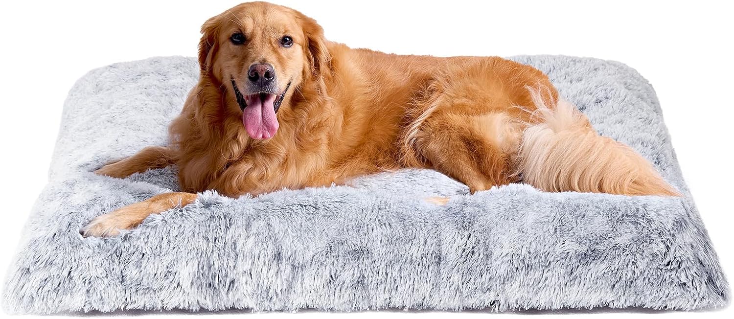 EHEYCIGA Fluffy Dog Crate Bed, Plush Extra Large Dog Pillow, Grey EHEYCIGA Fluffy Dog Crate Bed, Plush Extra Large Dog Pillow, Grey