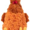 Best Pet Supplies Interactive Squeaky Dog Toy – Crinkle Chicken, Brown