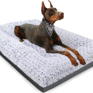 POCBLUE Deluxe Washable Dog Bed for Large Dogs Dog Crate Mat 35 Inch Comfy Fluffy Kennel Pad Anti-Slip for Dogs Up to 60 lbs, 35″ x 23″, Grey POCBLUE Deluxe Washable Dog Bed for Large Dogs Dog Crate Mat 35 Inch Comfy Fluffy Kennel Pad Anti-Slip for Dogs Up to 60 lbs, 35″ x 23″, Grey