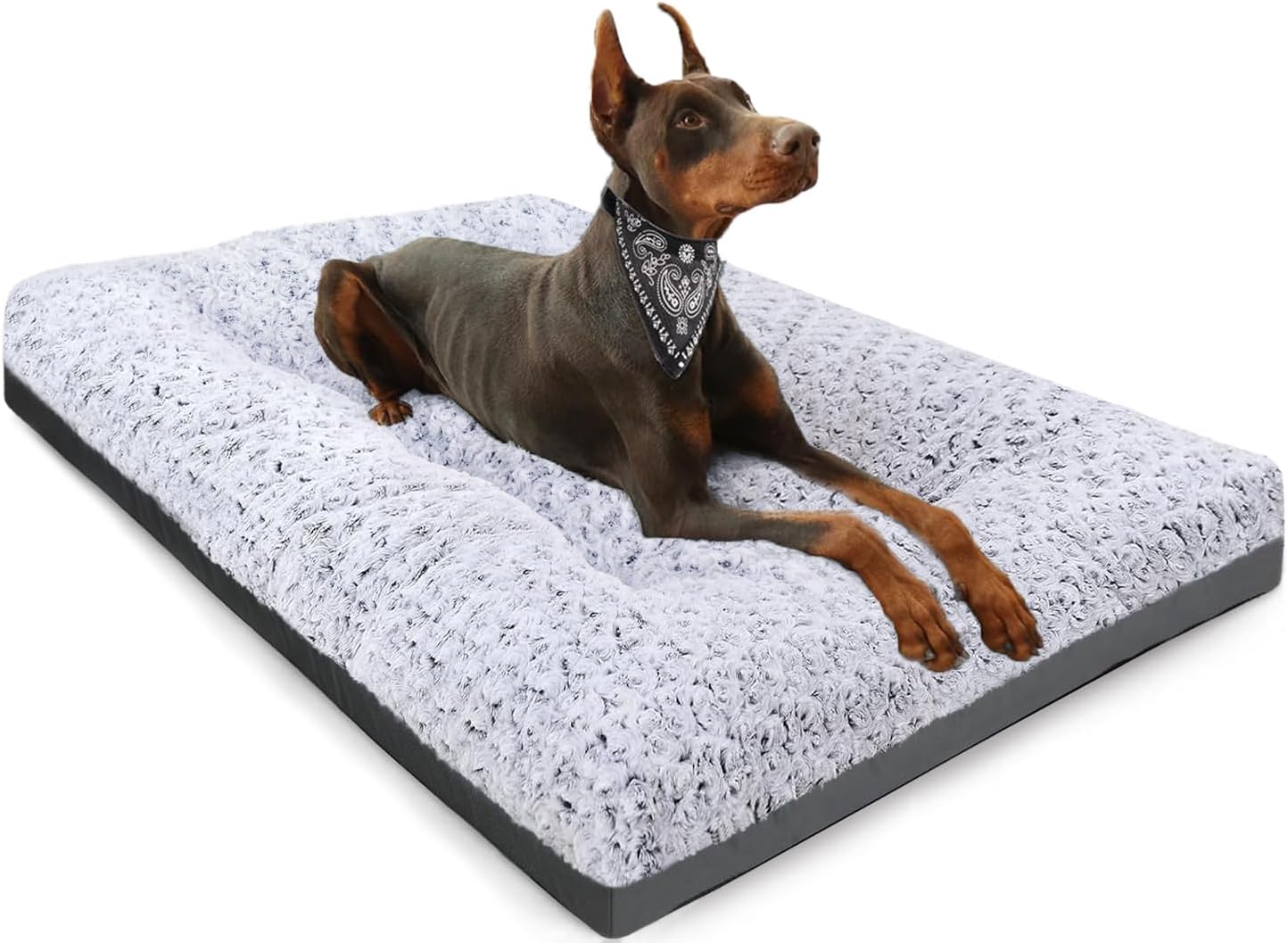 POCBLUE Deluxe Washable Dog Bed for Large Dogs Dog Crate Mat 35 Inch Comfy Fluffy Kennel Pad Anti-Slip for Dogs Up to 60 lbs, 35″ x 23″, Grey POCBLUE Deluxe Washable Dog Bed for Large Dogs Dog Crate Mat 35 Inch Comfy Fluffy Kennel Pad Anti-Slip for Dogs Up to 60 lbs, 35″ x 23″, Grey