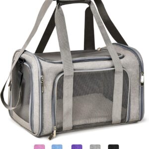 Henkelion Cat Carriers Dog Carrier Pet Carrier For Small / Medium Cats Dogs Puppies (Up To 15lbs), TSA Airline Approved Small Dog Carrier Soft Sided, Collapsible Waterproof Travel Puppy Carrier – Grey Henkelion Cat Carriers Dog Carrier Pet Carrier For Small / Medium Cats Dogs Puppies (Up To 15lbs), TSA Airline Approved Small Dog Carrier Soft Sided, Collapsible Waterproof Travel Puppy Carrier – Grey