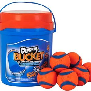 Chuckit! Ultra Ball Dog Toy with Cleaning Bucket, Medium 2.5-in, 8-Pack