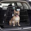 Gardner Pet Portable Dog Crate for Car Travel, Metal Travel Pet Crate with Tray, Tapered Kennel Fit Car Trunk, Pet Carrier for Puppy/Small Dogs, 29″ L x 18.5″ W x 21″ H