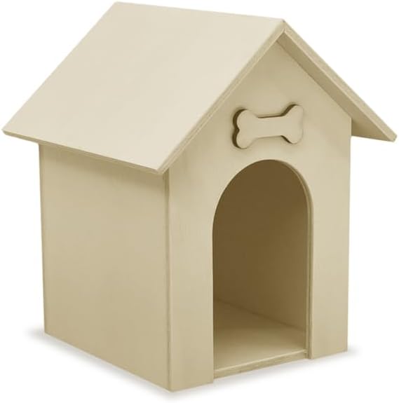Dog House Miniature Unfinished Wood Doghouse with Layered Bone for Displays, Crafts, & DIY – 4 x 5 Inches Dog House Miniature Unfinished Wood Doghouse with Layered Bone for Displays, Crafts, & DIY – 4 x 5 Inches