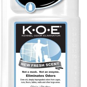 Odorcide K.O.E Kennel Odor Eliminator Concentrate, Fresh Scent, 16 oz – Non-Enzymatic Formula for Cages, Runs, Home and Kennel Use