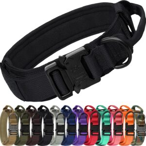 Joytale Tactical Dog Collar for Large Dogs, Traffic Control Handle, Black