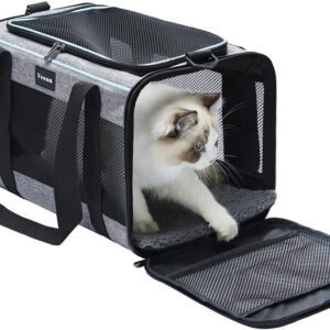 Vceoa 17.5″x11″x11″ Pet Carrier for Cats