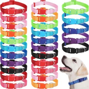 Amylove 27 Pcs Dog Collar Bulk Adjustable, Large, Cute Colors