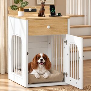 Feonase Dog Crate Furniture for Small Dogs, Natural Oak