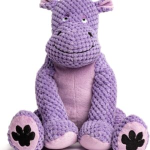 fabdog Floppies Plush Dog Toy – Cute & Durable Squeaky Dog Toys – Best Squeak Toy for Puppies and All Breeds | Ideal Pet Gift| Large Hippo