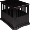 Casual Home Wooden Indoor Dog Crate House Kennel End Table Night Stand Furniture with Lockable Latch for Small to Medium Pets, Black