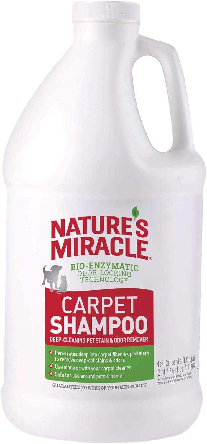 Nature’s Miracle Carpet Shampoo Pet Stain & Odor Remover, 64 oz Nature’s Miracle Carpet Shampoo Pet Stain & Odor Remover, 64 oz