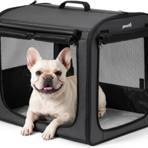 Dog Car Carrier Light Weight 24×17.7×20.5in, Foldable Dog Carrier, Dark Gray