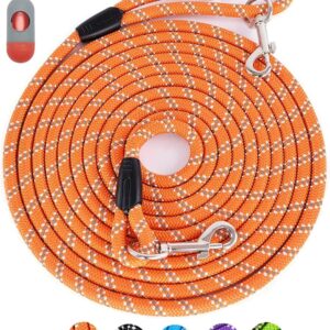 Long Dog Leash for Training 10FT/16FT/20FT/30FT/50FT/100FT, Reflective Tie Out, Heavy Duty Dog Lead for Large, Medium & Small Dogs – Outside Walking, Playing, Camping, Yard